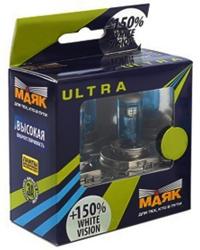 Лампа галогенная 12В H1 55Вт White Vision 150% 2 шт. Маяк
