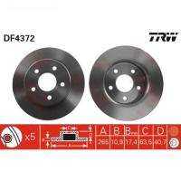 Диск тормозной задний TRW DF4372