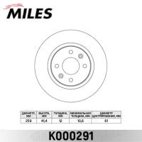 Диск тормозной задний MILES K000291 (TRW DF4381)