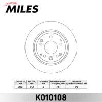 Диск тормозной задний MILES K010108 (TRW DF4005)