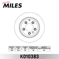 Диск тормозной задний MILES K010383 (TRW DF4487S)