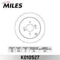 Диск тормозной задний MILES K010527 (TRW DF4803)