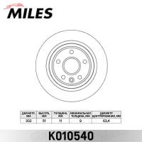 Диск тормозной задний MILES K010540 (TRW DF4766)