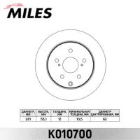 Диск тормозной задний MILES K010700 (TRW DF4829)