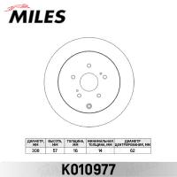 Диск тормозной задний MILES K010977 (TRW DF6351)
