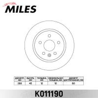Диск тормозной задний MILES K011190 (TRW DF6340)