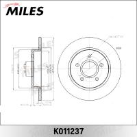 Диск тормозной задний MILES K011237 (TRW DF6139)