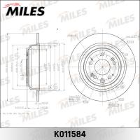 Диск тормозной задний MILES K011584 (TRW DF6678)