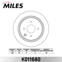 Диск тормозной задний MILES K011680 (TRW DF6317)