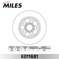 Диск тормозной задний MILES K011681