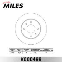 Диск тормозной передний MILES  K000499 (TRW DF4019)
