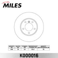 Диск тормозной передний MILES K000016 (TRW DF2769)