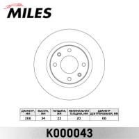 Диск тормозной передний MILES K000043 (TRW DF4184)