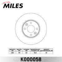 Диск тормозной передний MILES K000058 (TRW DF4364)