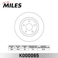 Диск тормозной передний MILES K000065 (TRW DF4964)