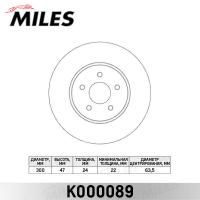 Диск тормозной передний MILES K000089 (TRW DF4147)