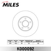 Диск тормозной передний MILES K000092 (TRW DF4277)