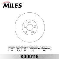 Диск тормозной передний MILES K000116 (TRW DF4432S)