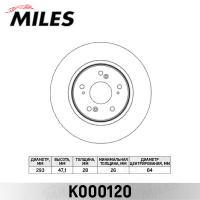 Диск тормозной передний MILES K000120 (TRW DF4857S)