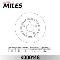 Диск тормозной передний MILES K000148 (TRW DF4933)