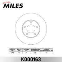 Диск тормозной передний MILES K000163 (TRW DF4384)