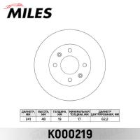 Диск тормозной передний MILES K000219 (TRW DF6040)