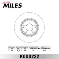 Диск тормозной передний MILES K000222 (TRW DF6108S)