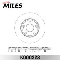 Диск тормозной передний MILES K000223 (TRW DF4283)