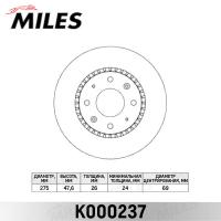 Диск тормозной передний MILES K000237 (TRW DF6229)