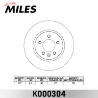 Диск тормозной передний MILES K000304 (TRW DF4790)
