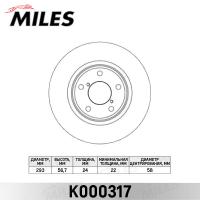 Диск тормозной передний MILES K000317 (TRW DF4104)