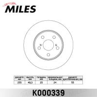Диск тормозной передний MILES K000339 (TRW DF2683)