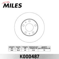 Диск тормозной передний MILES K000487 (TRW DF2721)