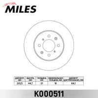 Диск тормозной передний MILES K000511 (TRW DF3021)