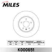 Диск тормозной передний MILES K000651 (TRW DF4928S)