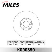 Диск тормозной передний MILES K000899 (TRW DF4957S)