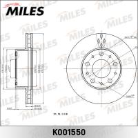 Диск тормозной передний MILES K001550 (TRW DF4771S)