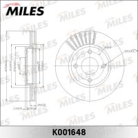 Диск тормозной передний MILES K001648 (TRW DF6142)