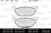 Тормозные колодки передние MILES E100054