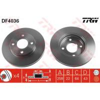 Диск тормозной передний TRW DF4036