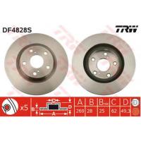 Диск тормозной передний TRW DF4828S