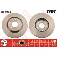 Диск тормозной передний TRW DF4964