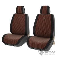 Накидка на сиденье PSV Hornet вельвет/экокожа передняя черно-коричневая 2 шт. 132153