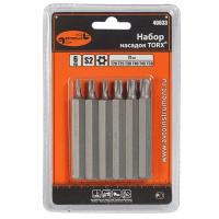 Набор бит Автодело Torx 6 пр. Т20-50 L=75 мм с отверстием 40633
