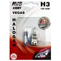 Лампа галогенная AVS Vegas 12В H3 55Вт на п/туманные фары блистер A78481S