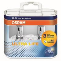 Лампа галогенная Osram Р43 Ultra Life 12В H4 60/55Вт 2шт. 64193ULTDUOBOX