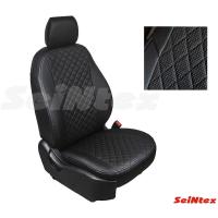 Автомобильные чехлы Seintex SKODA OCTAVIA A7 с 17г. с подлок. Ромб черные 90288